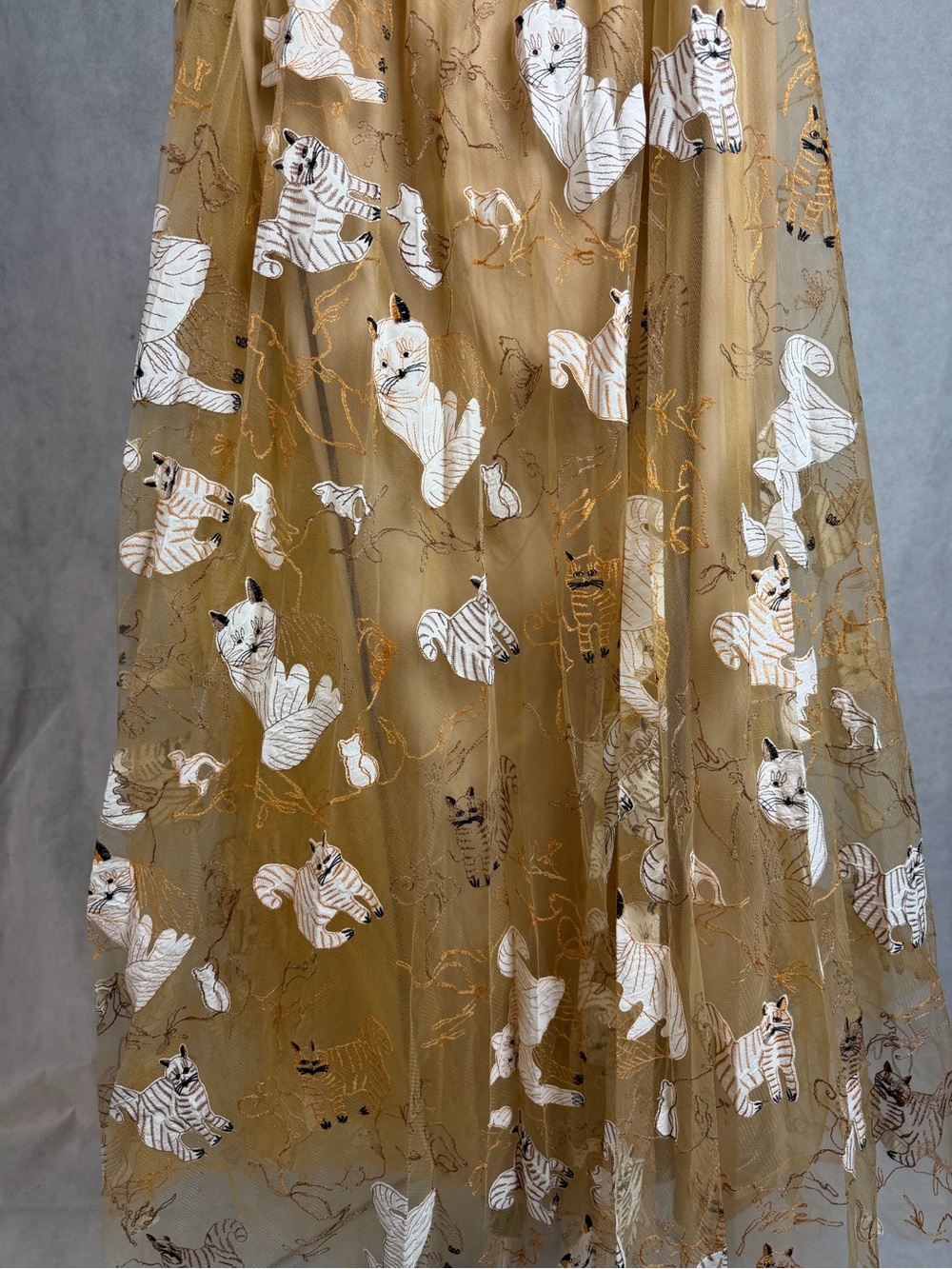 Geisha Designs Appliqué Maxi Skirt Anthropologie Cat Print NWT XL - Picture 7 of 10